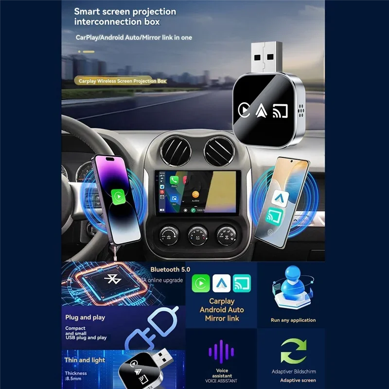 3-in-1 Wireless CarPlay Adapter